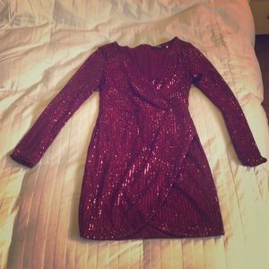 Red Sequin Cocktail Dress